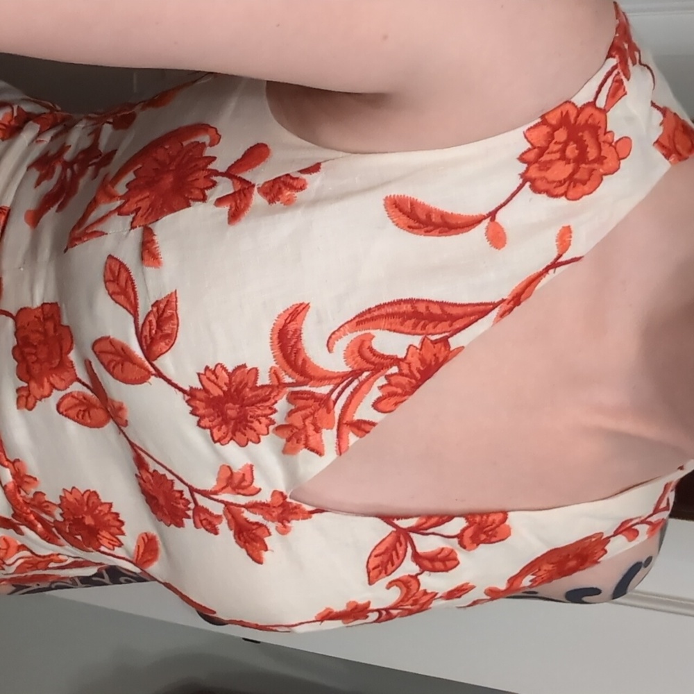 Rebecca Taylor - Linen Embroidered Floral Mini Dress - Picture 3 of 8